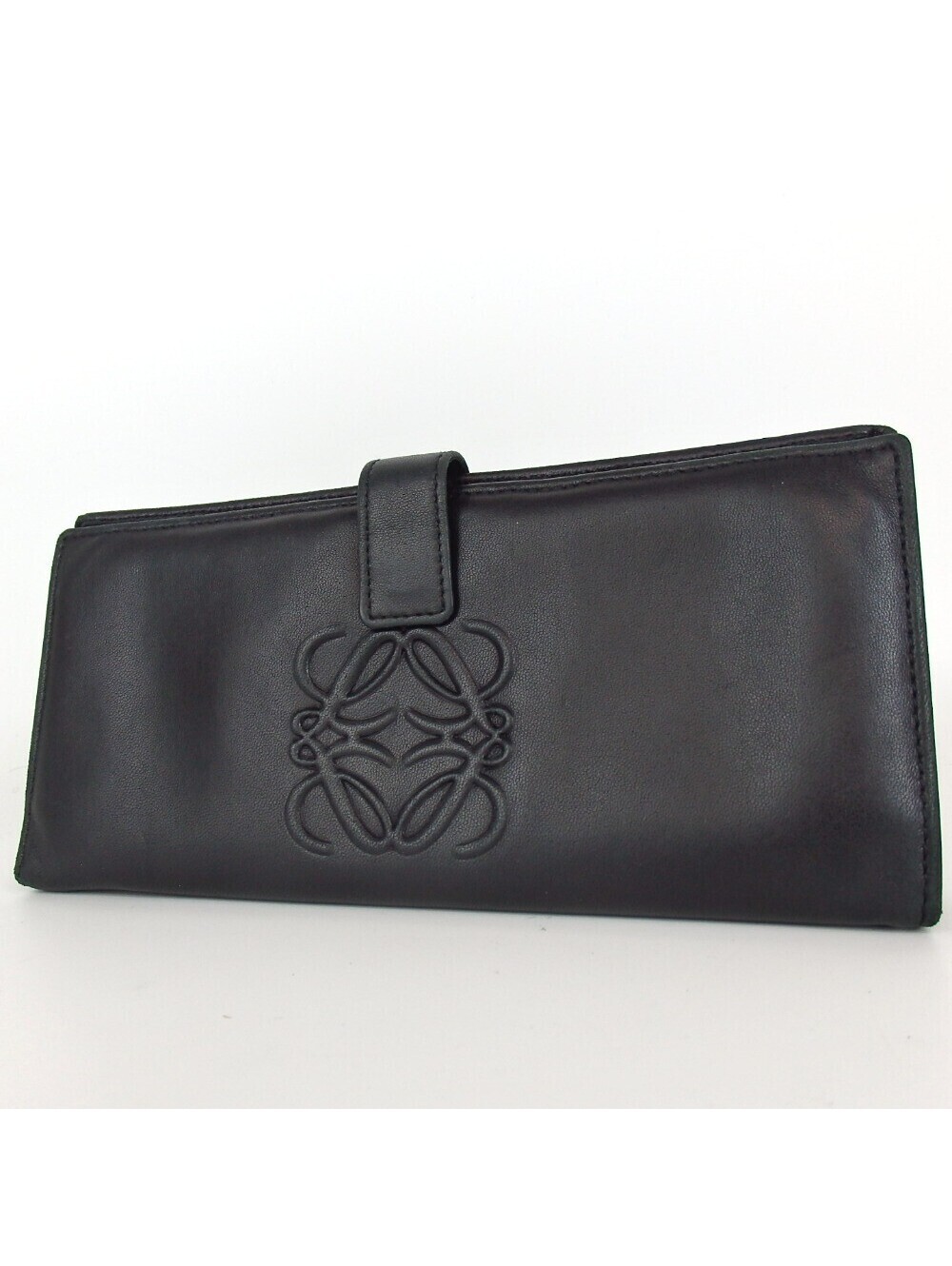 Authentic Loewe anagram wallet Leather [Used]